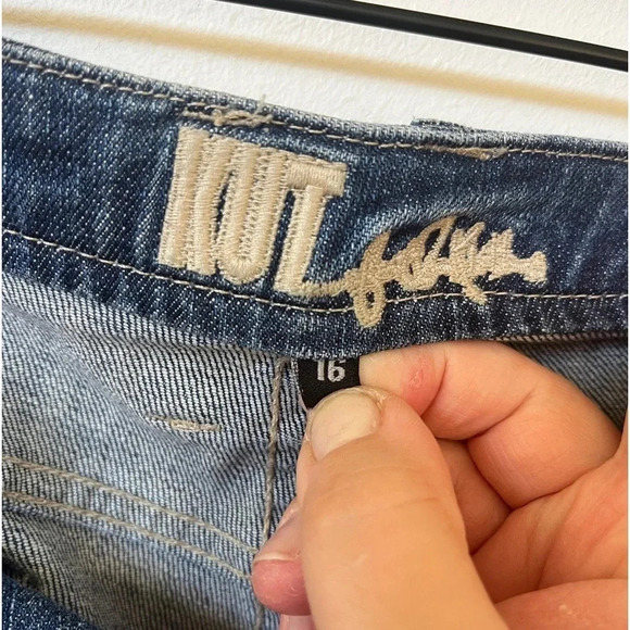 Kut From the Kloth Sz 16 Celine Slouchy Boyfriend Jeans Distressed Medium Wash - Picture 5 of 11